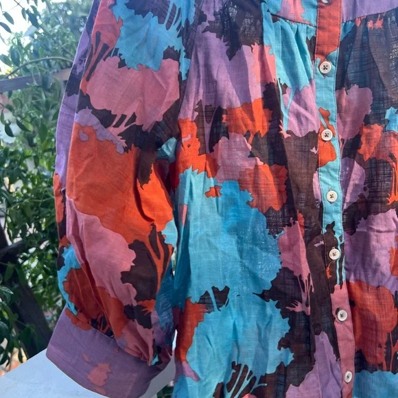 Porridge Floral Blouse in Pink and Blue - Picture 4 of 5